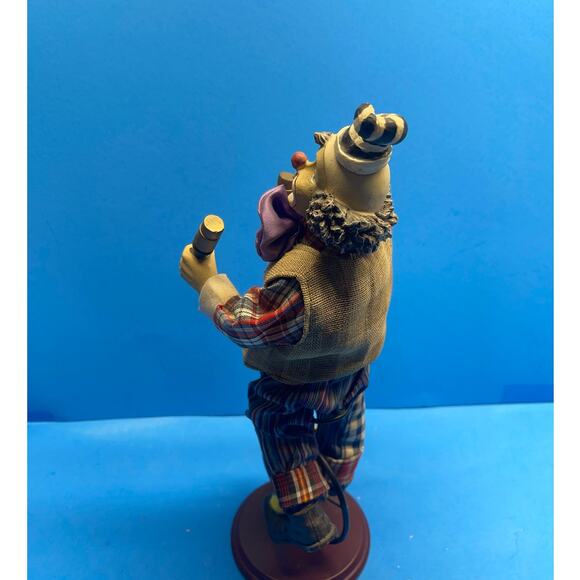 Vintage Circus Clown Figurine with Maracas Unicycle Hand-Painted 12" Multicolor - Picture 9 of 12